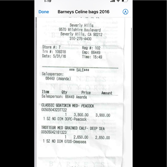 Celine Grained Calfskin Compact Trotteur navy - Picture 9 of 12